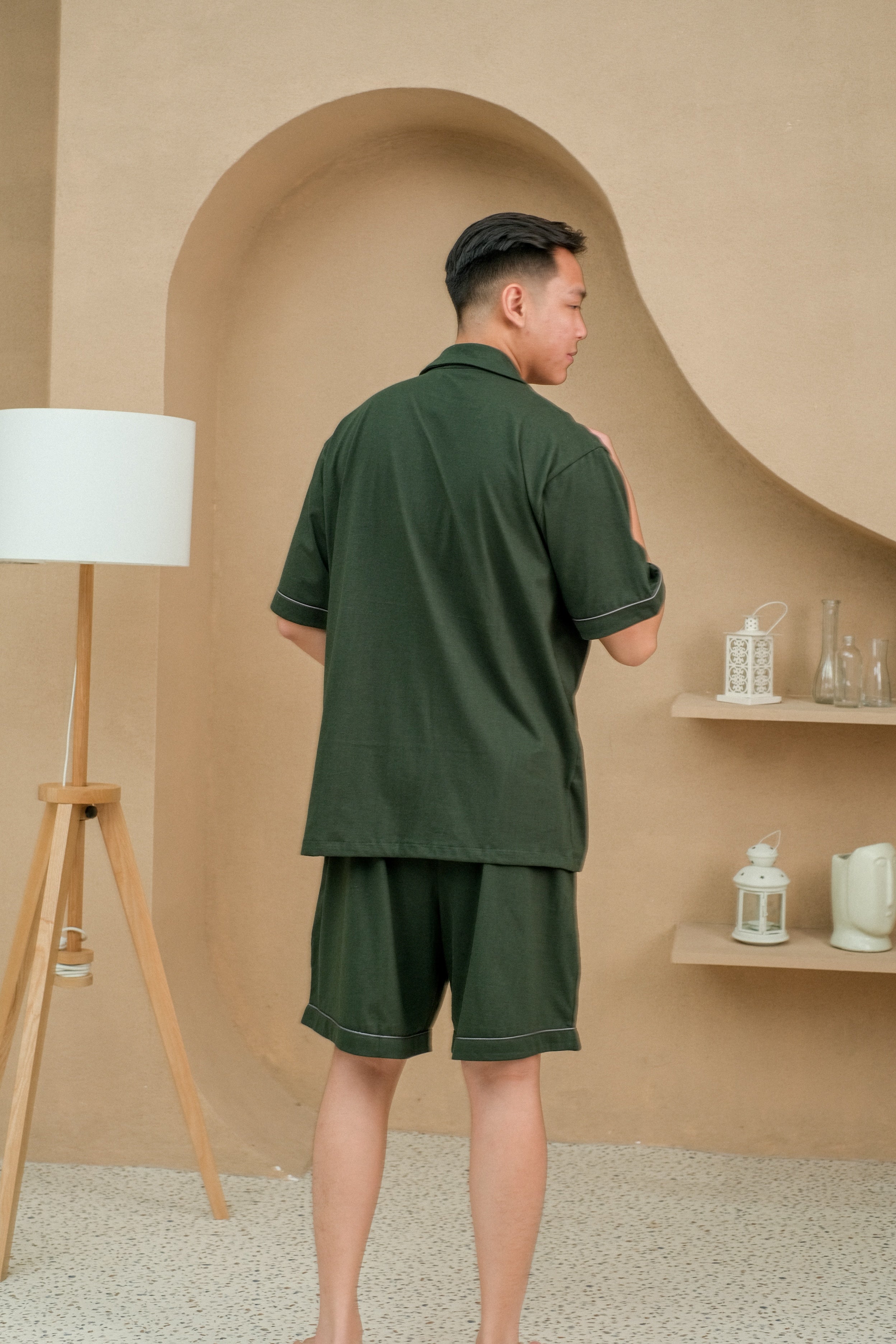 Men Mason Olive Cotton Short Pajamas Set