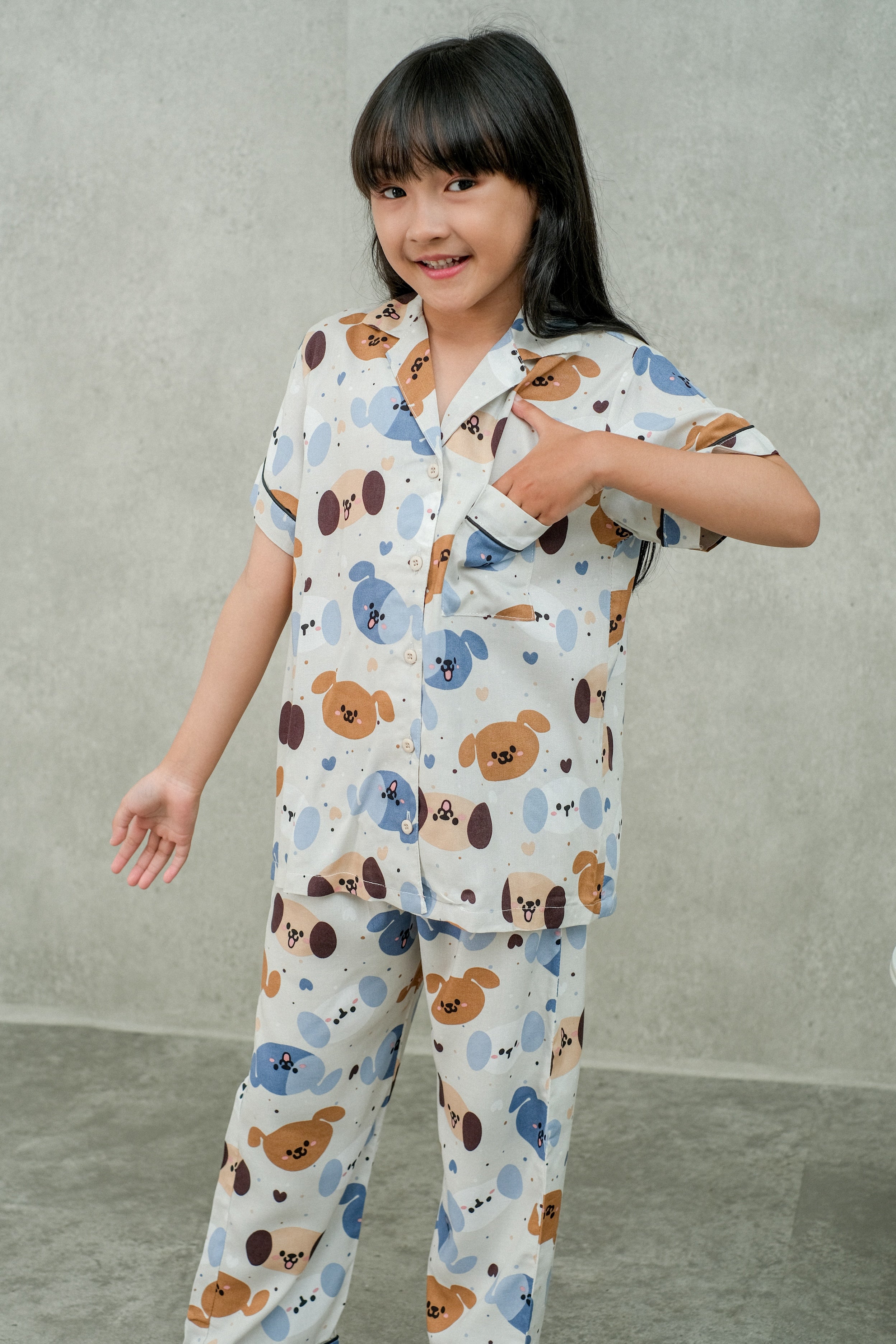 Kids Milo Viscose Rayon Short Sleeves Long Pajamas Set