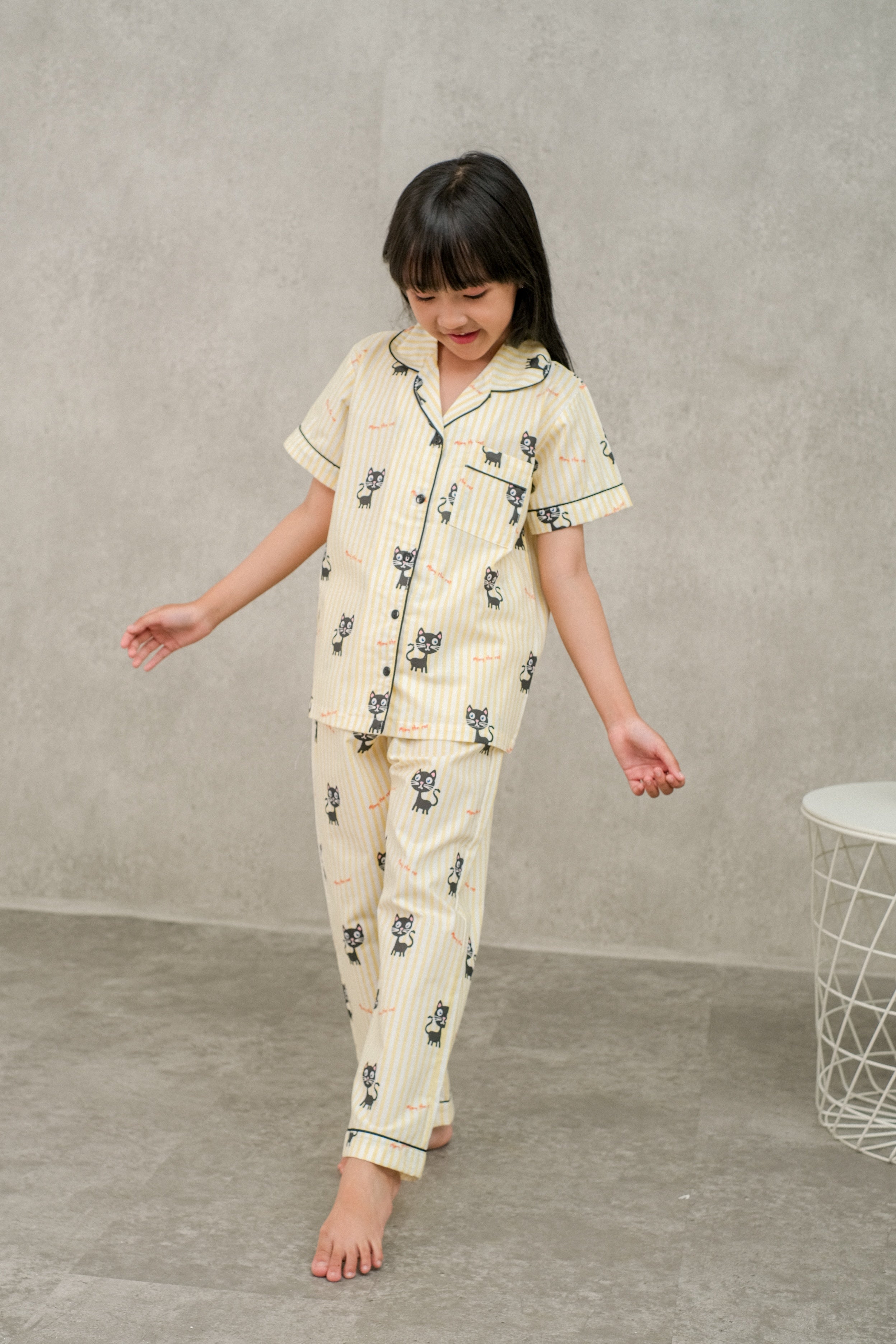 Catty Cotton Short Pajamas Set for Kids